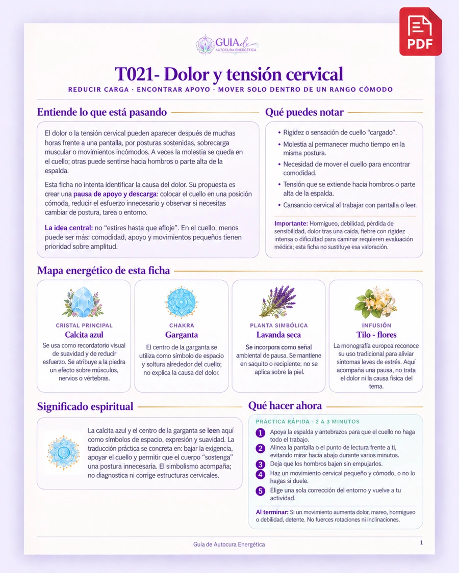 Ficha de la guía: dolor y tensión cervical