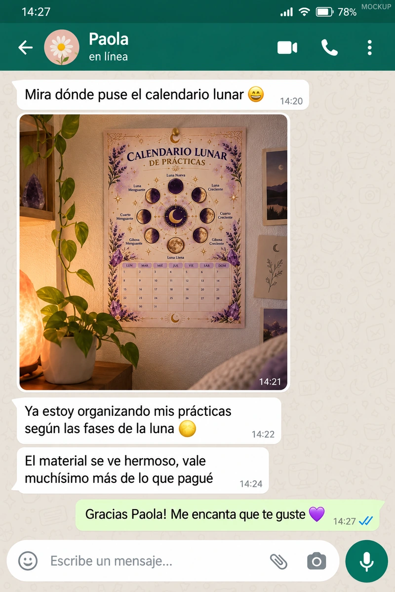 Conversación de WhatsApp de Paola